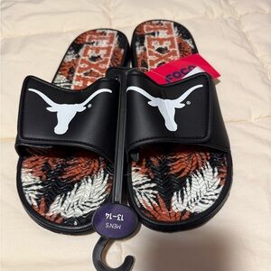 Forever 21 Black and Orange Patterned Sandals